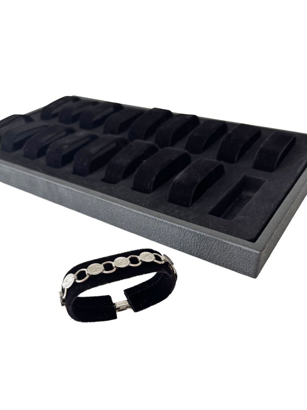 black velvet bracelet/watch display tray